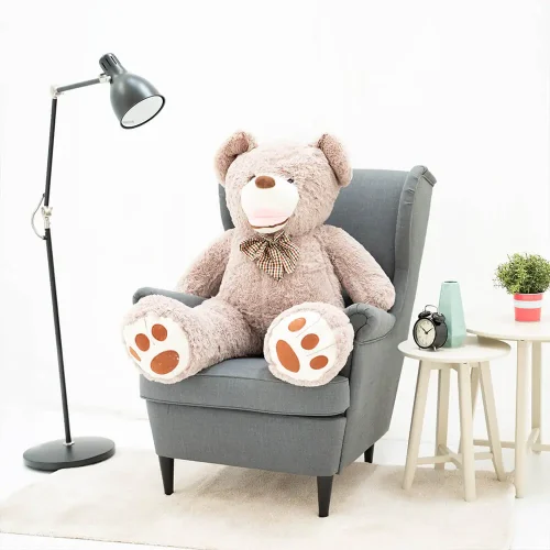 Большой плюшевый мишка Teddyway Bobo, гигантский размер XXL, мягкая игрушка, 130 см, серый - Teddyway