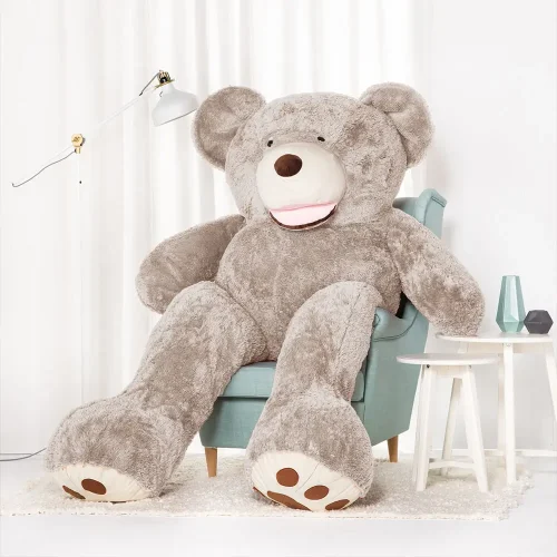 Teddyway Bobo Large Plush Teddy Bear Giant XXL, Cuddly Toy, Toy, 200 cm, Grey - Teddyway