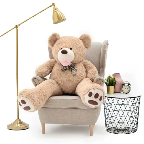 Teddyway Bobo Großer Plüschtier Teddybär Riesen XXL, Kuscheltier, Spielzeug, 130 Cm, Hellbrauner - Teddyway