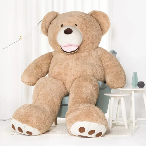 Teddyway Bobo Large Plush Teddy Bear Giant XXL, Cuddly Toy, Toy, 260 cm, Light Brown - Teddyway