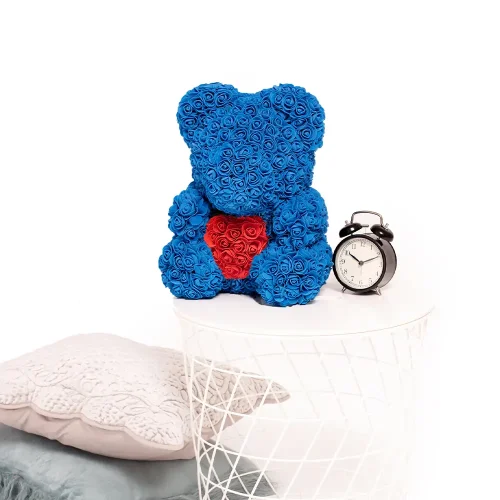 Teddyway Otis Rosenbär, Künstliche Rosen, Blumengeschenk, 45 Cm, Blauer - Teddyway